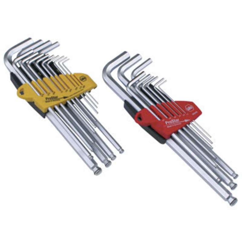 Combination MagicRing and Standard Ball End Hex L-Key Set with Metric and Inch Sizes