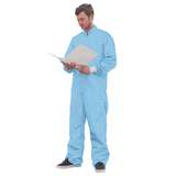 SC-3 ESD-Safe Cleanroom Coverall with Raglan Sleeves and Zipper, Blue, Medium redirect to product page