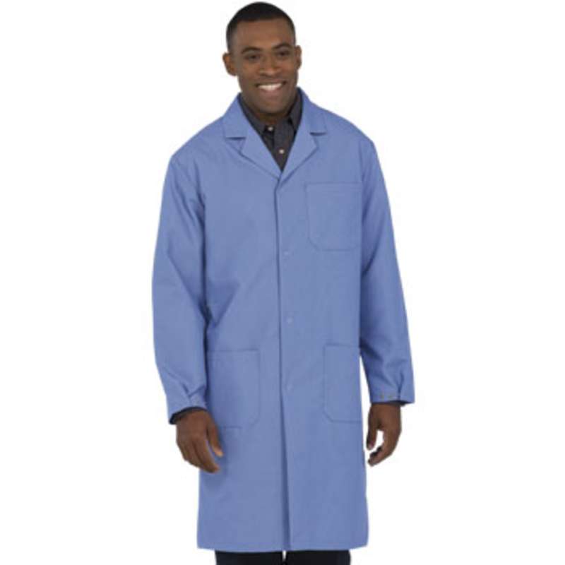 Microstat ESD-Safe Heavy Weight Unisex 41" Lab Coat, Silica Blue, Medium