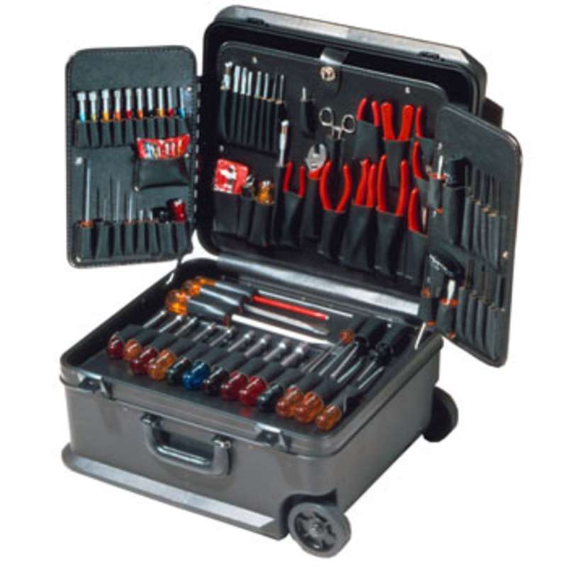 Tool Kit with Black Attache Case with Wheels, 86 Piece