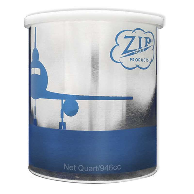 metallic pop top can with blue image&Zip Chem logo