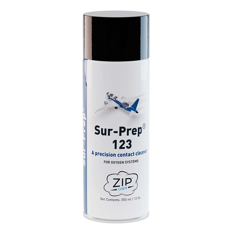 black topped aerosol can with product label