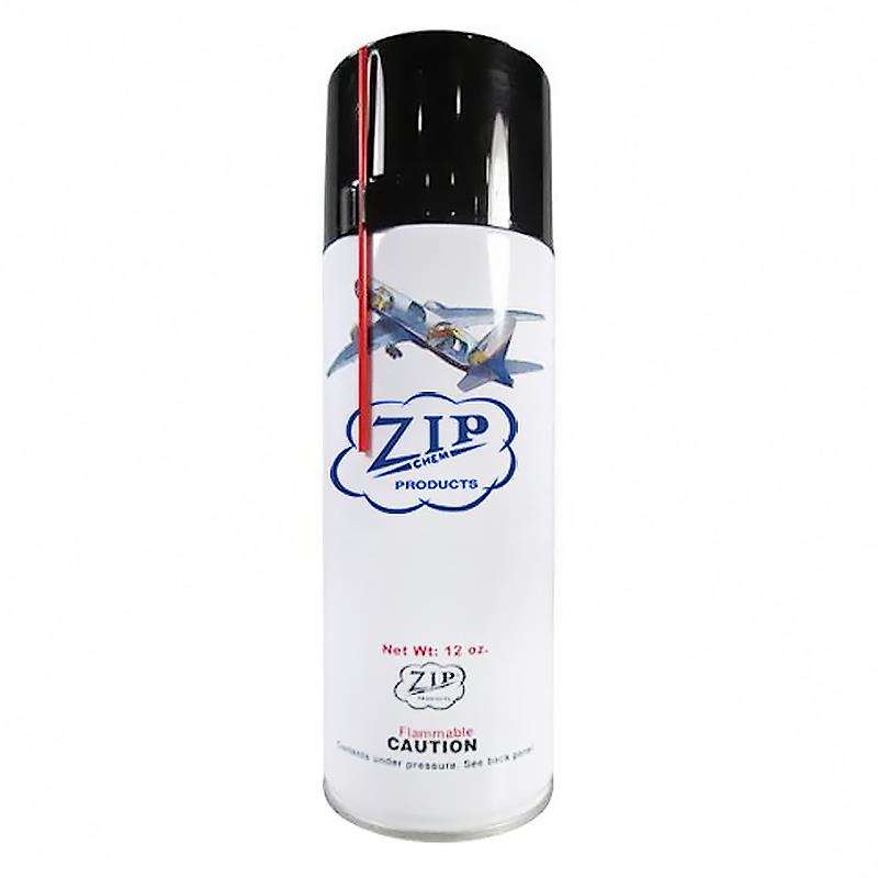 black topped aerosol can with Zip Chem logo